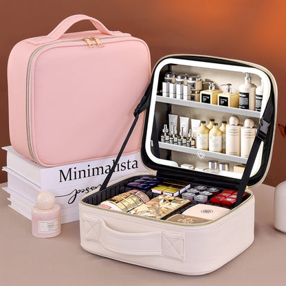 Beauty Station Pro: Organizador Portátil con Espejo LED