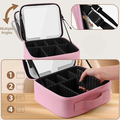 Beauty Station Pro: Organizador Portátil con Espejo LED