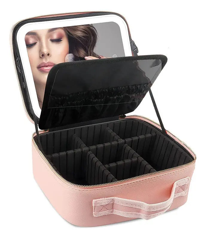 Beauty Station Pro: Organizador Portátil con Espejo LED